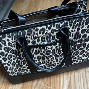 Leopard Print Women's Bag with Black Accents